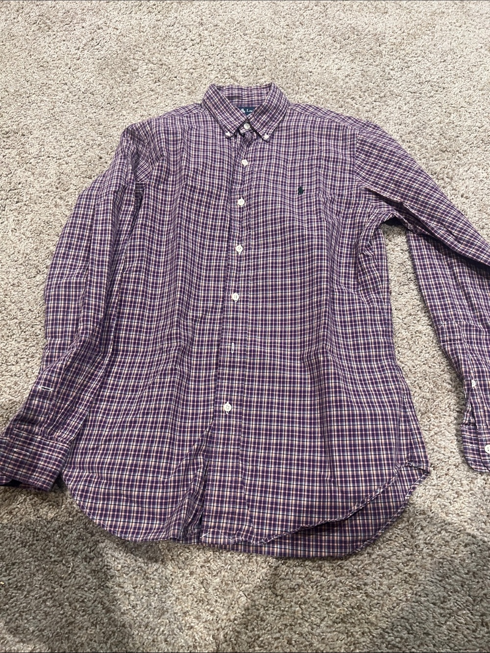 Ralph Lauren Purple Plaid Button-Down Shirt - Picture 3 of 4